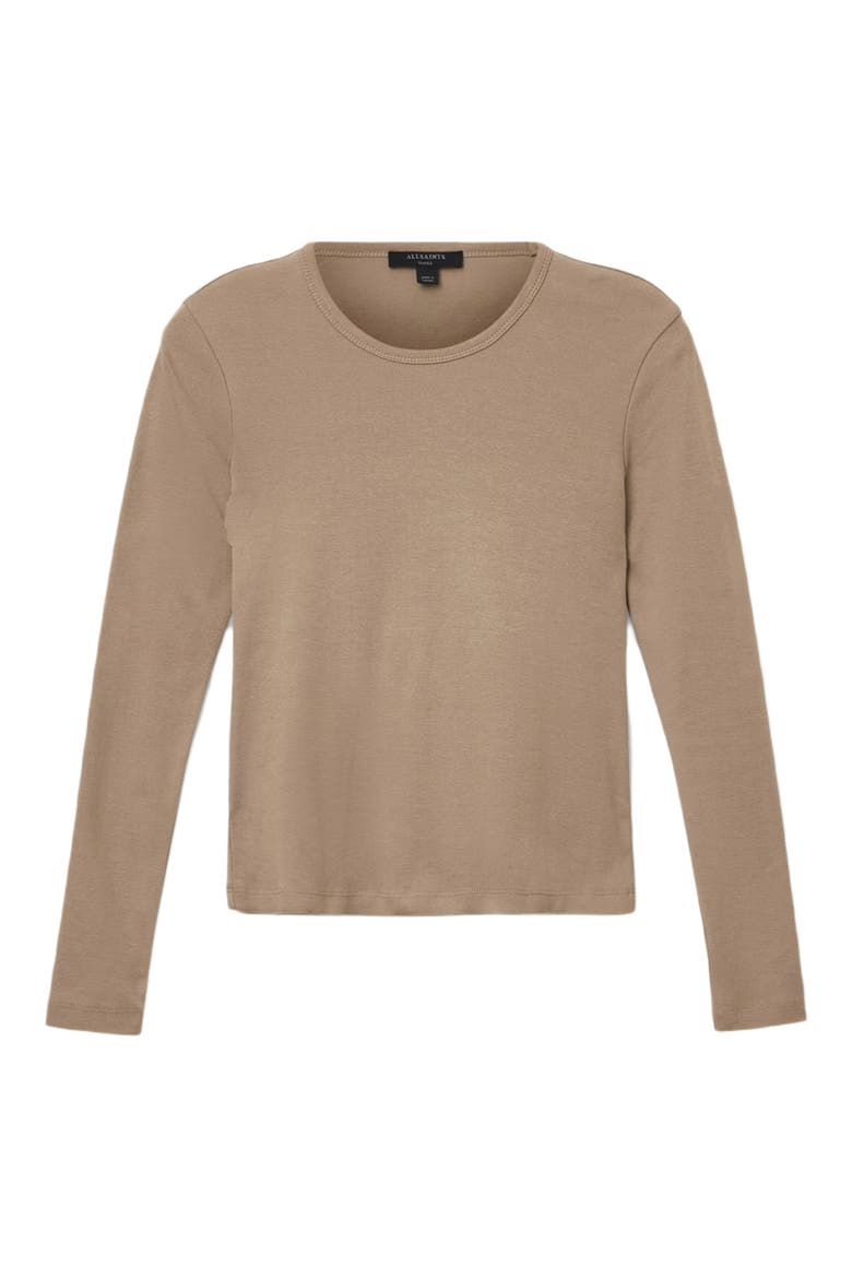 Stevie Long Sleeve Organic Cotton T-Shirt, Alternate, color, DESERT TAUPE GREY