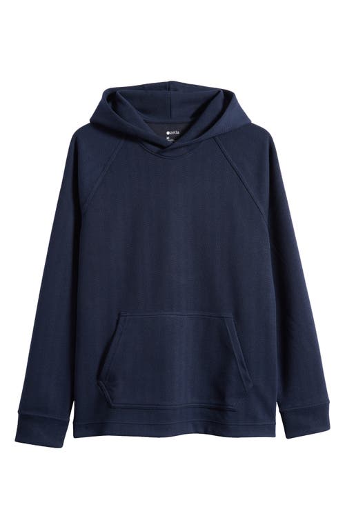 Zella Edge Chevron Jacquard Hoodie in Navy Eclipse 