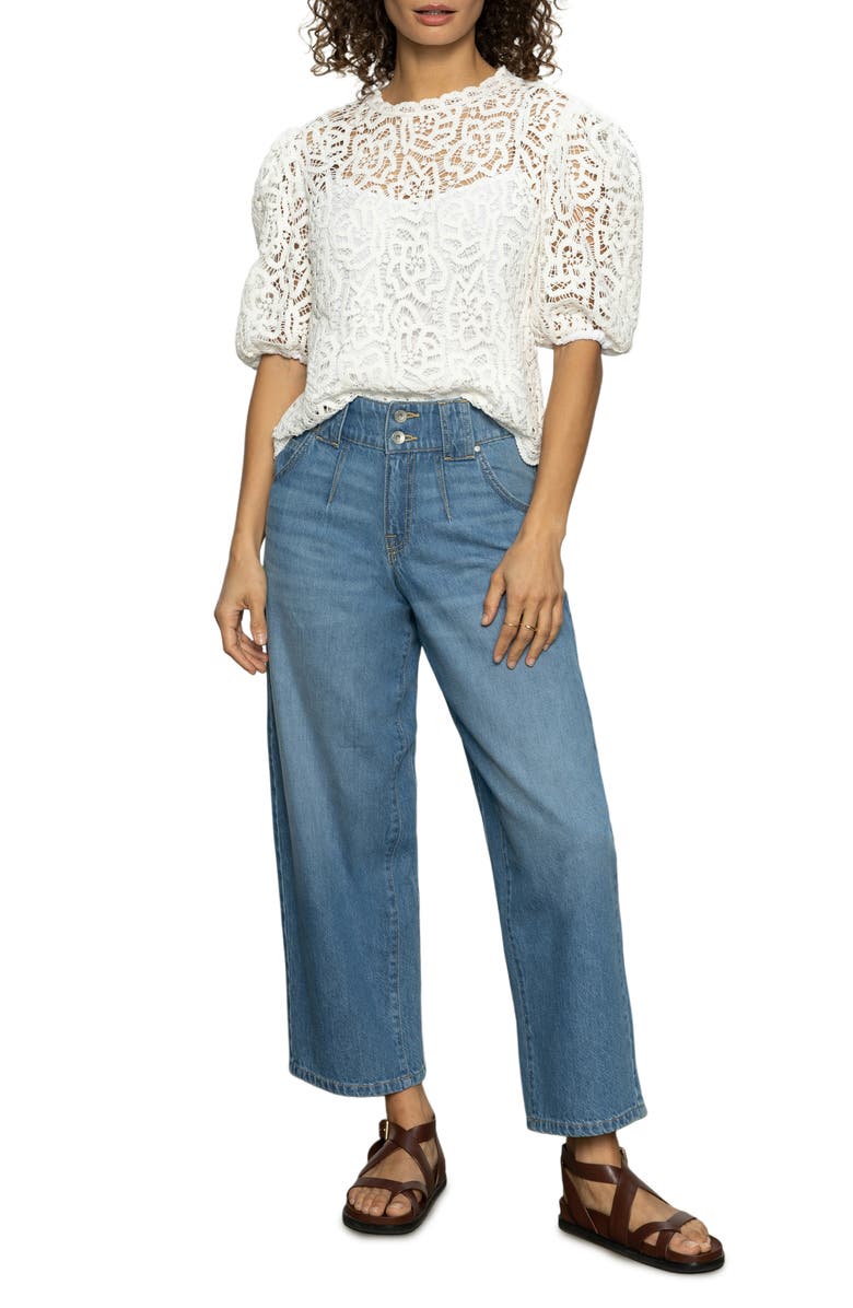 Sanctuary Side Car High Waist Ankle Barrel Jeans, Alternate, color,