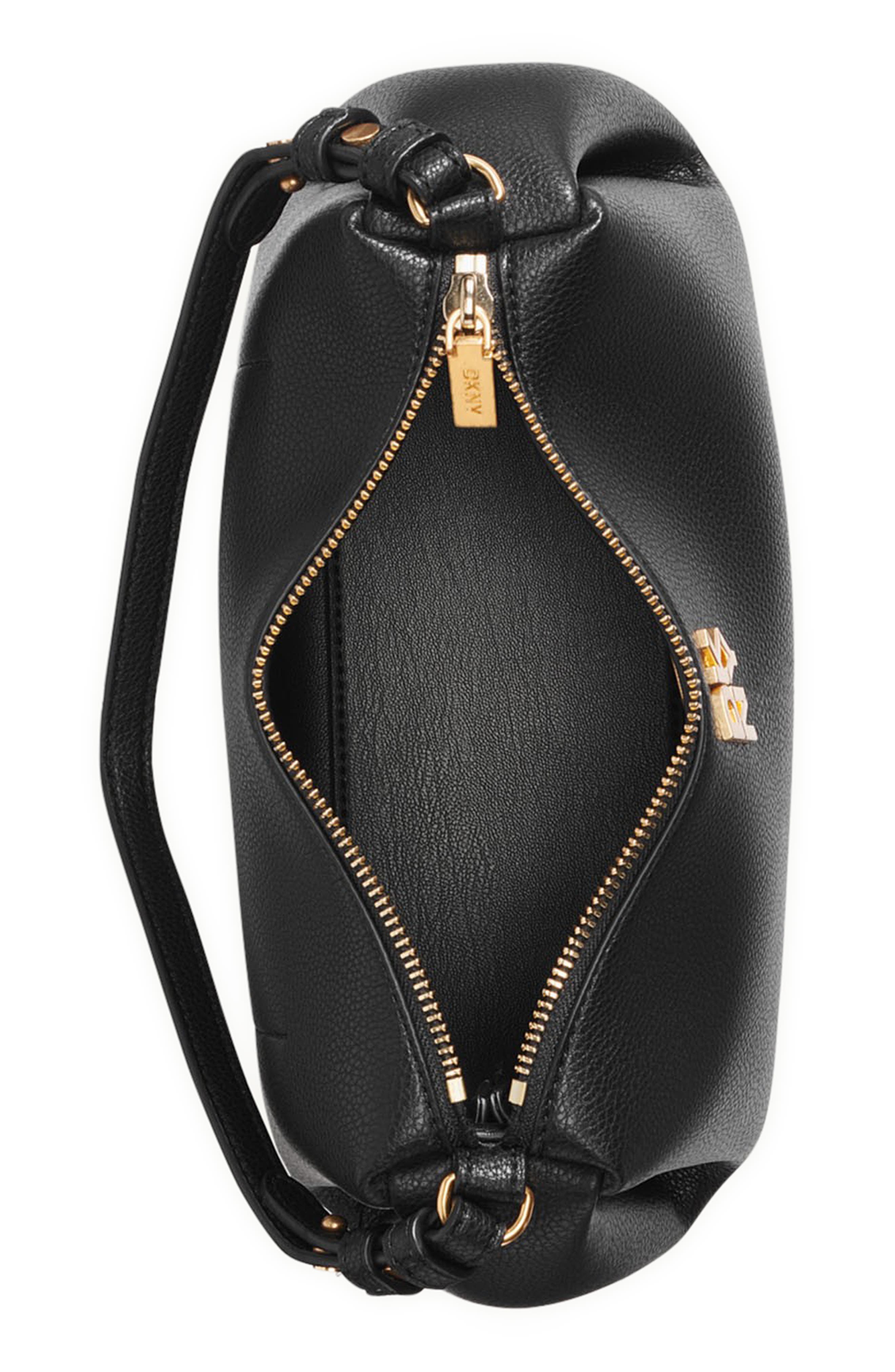 DKNY Remy Faux Leather Shoulder Bag, Alternate, color, Black/Gold