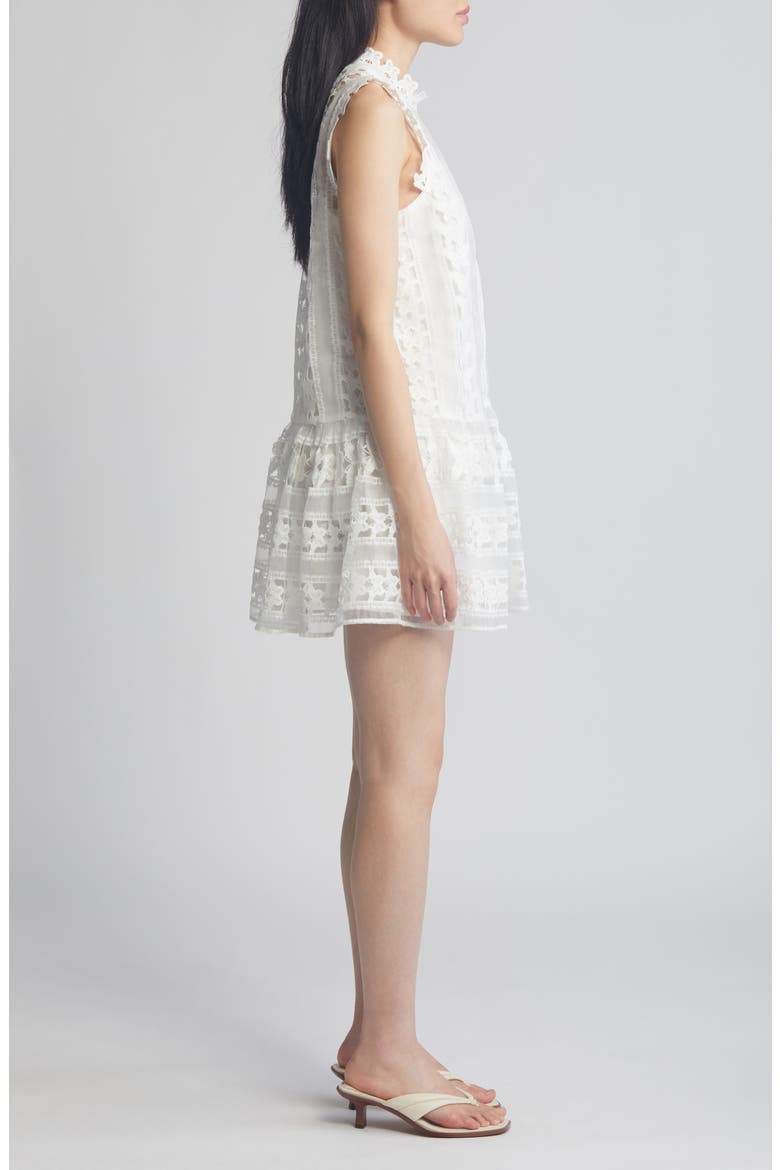 Cara Butterfly Lace Shift Dress, Alternate, color, WHITE