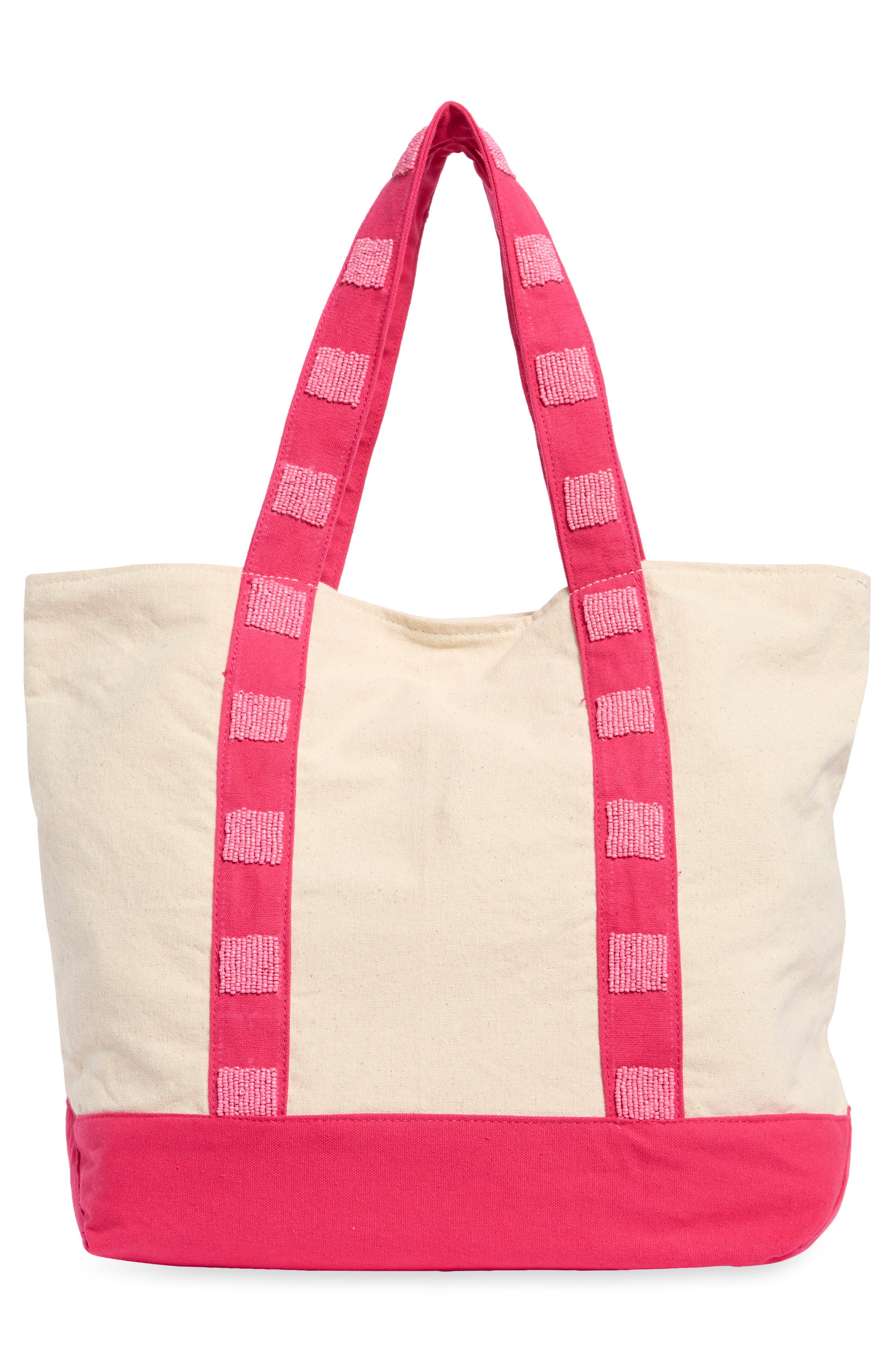 Under the Sea Embelished Canvas Tote Bag, Alternate, color, PINK