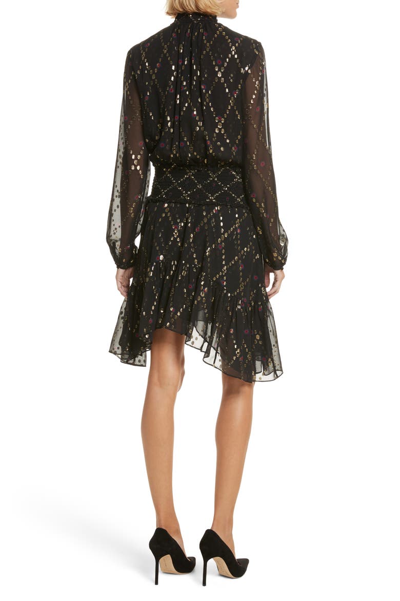 Tula Silk Dress, Alternate, color, BLACK MULTI