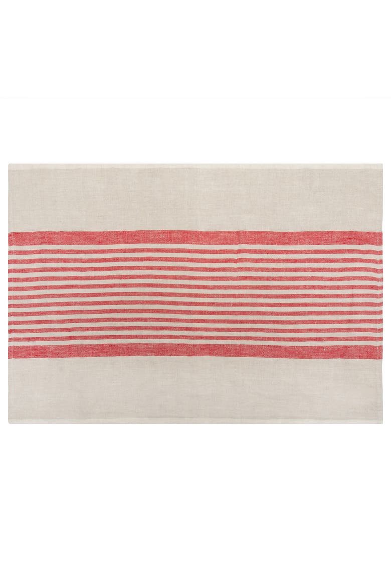 Brittany Tea Towels - Set of 2, Alternate, color, Natural, Red 20" x 30"
