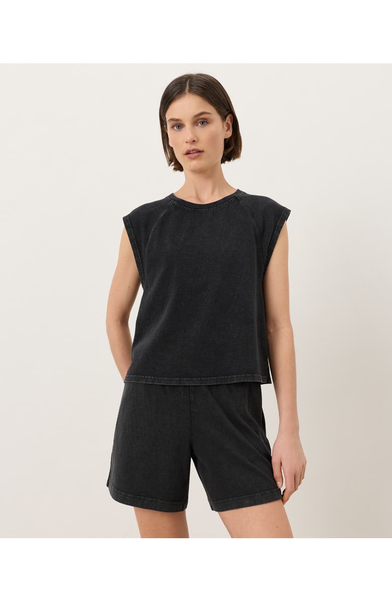 Pact Organic Cotton Weekends Raglan Muscle Tee, Main, color, Washed Black