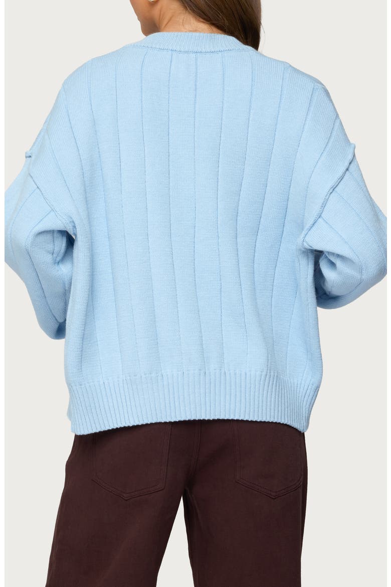 Joanie Wide Rib Cardigan, Alternate, color, BLUE