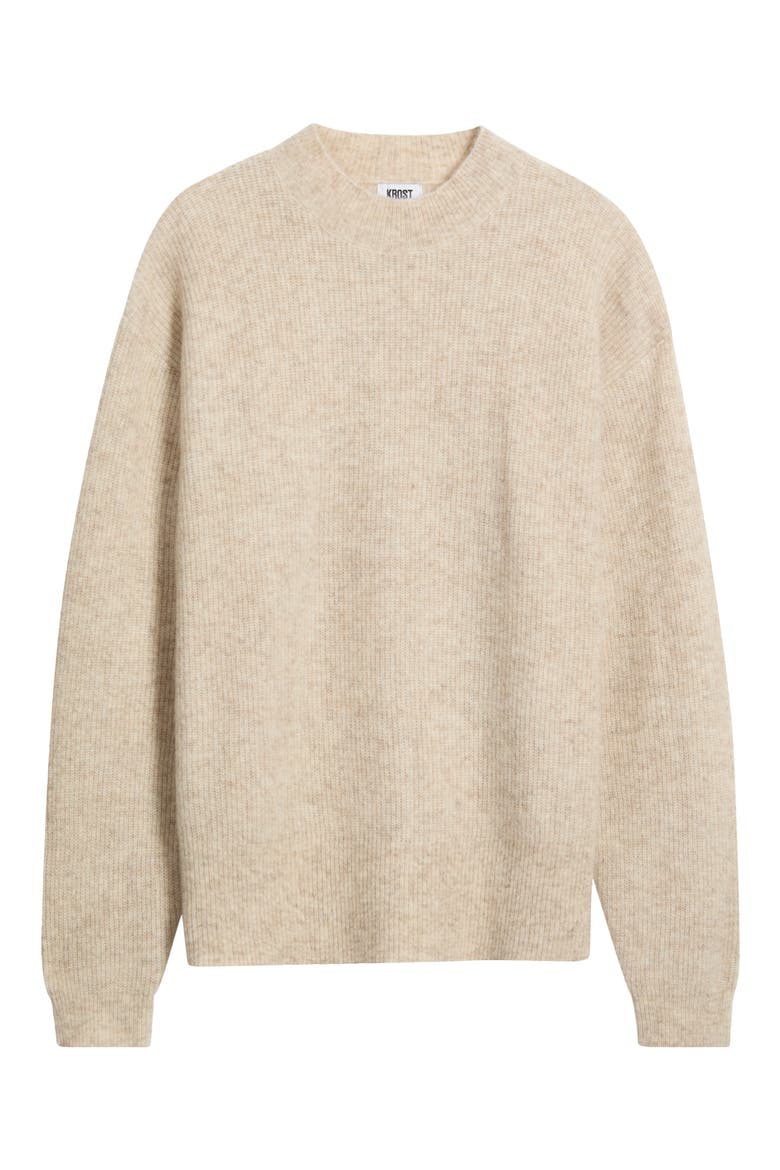 Crewneck Shaker Sweater, Alternate, color, BIRCH