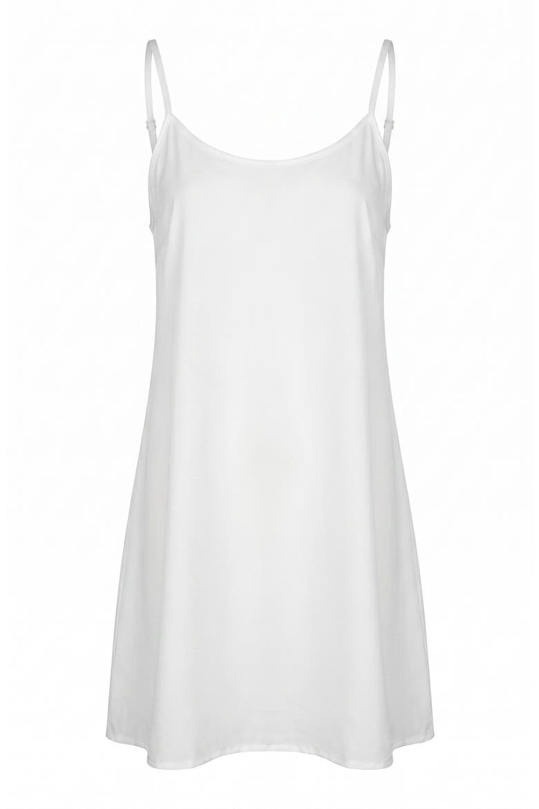 Lace Trim Puff Sleeve Midi Dress with Waist Tie, Alternate, color, White