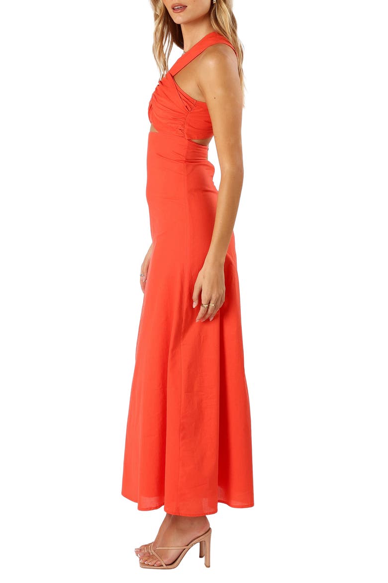 Luna One-Shoulder Cutout Maxi Dress, Alternate, color, TANGERINE