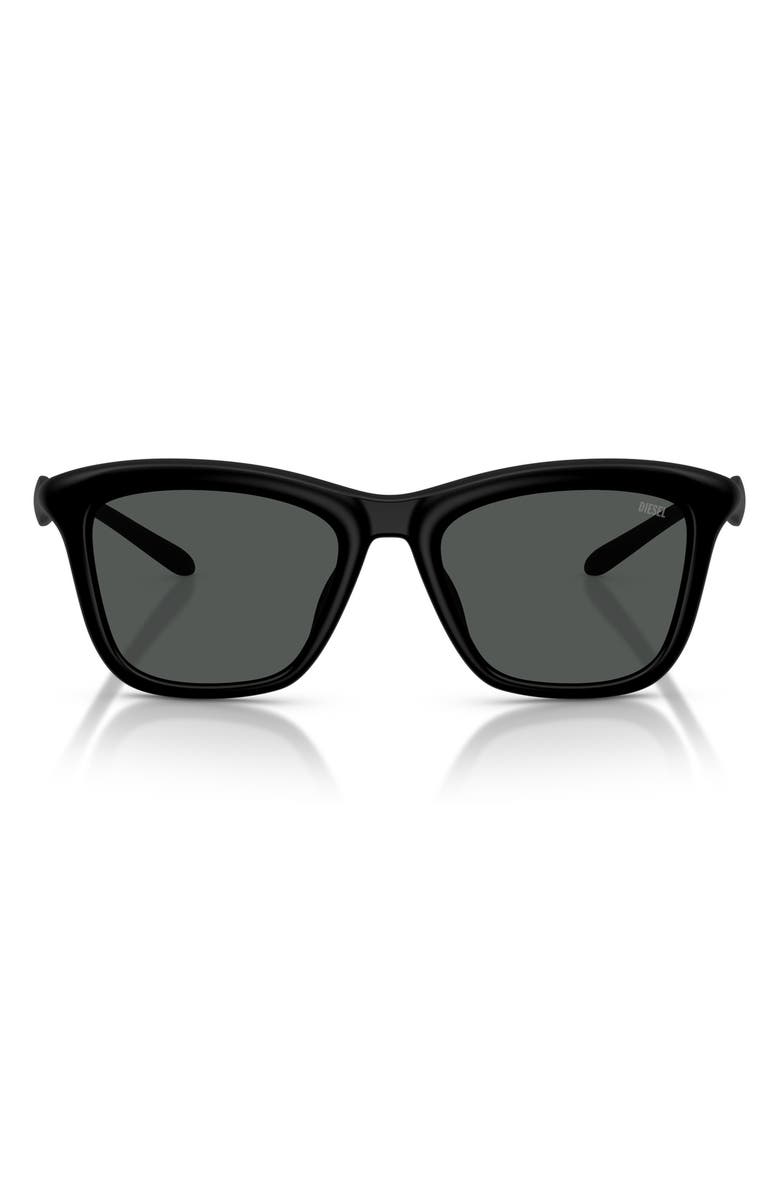 DIESEL<sup>®</sup> DL3008U 53mm Square Sunglasses, Main, color, Black Matte / Dark Grey