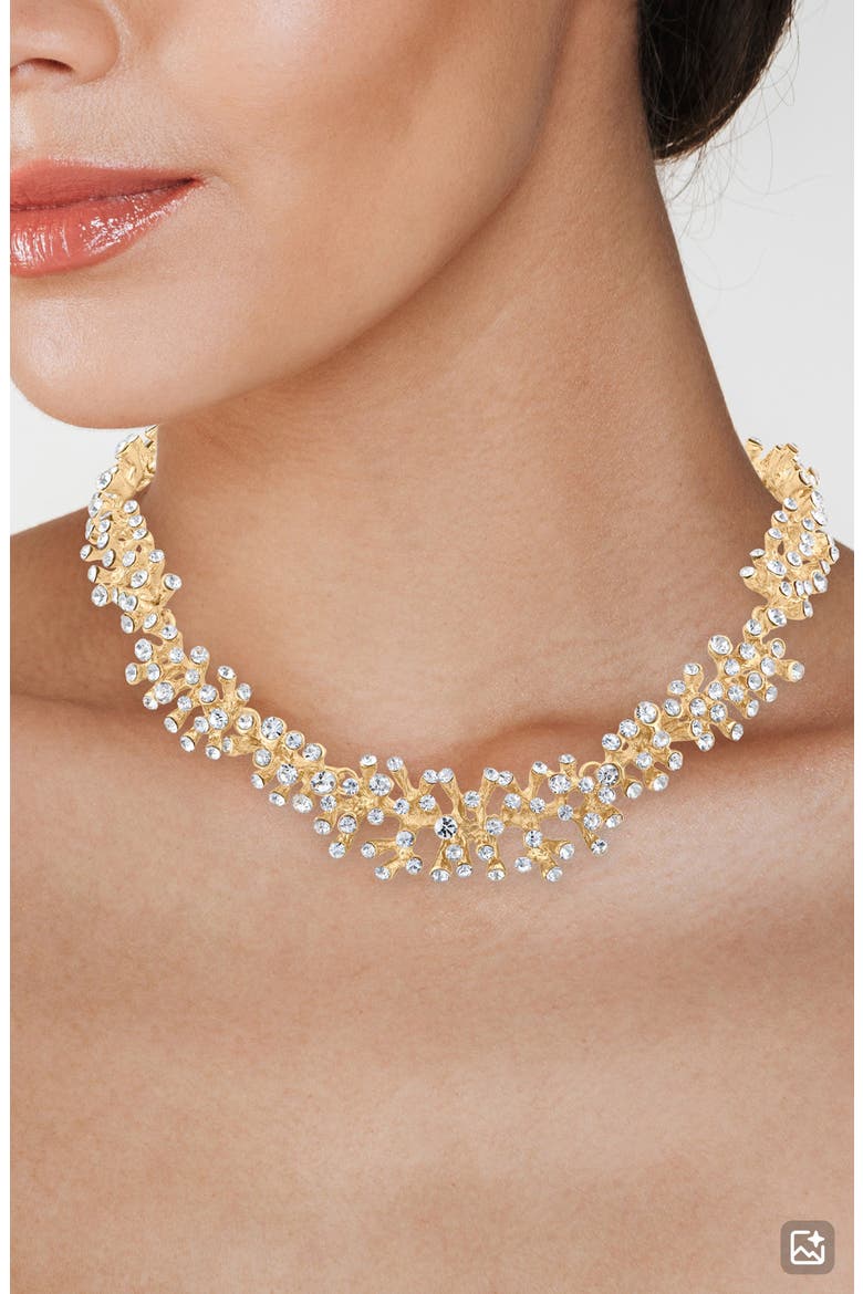 Riviere Crystal Cluster Collar Necklace (Nordstrom Exclusive), Alternate, color, CLEAR GOLD