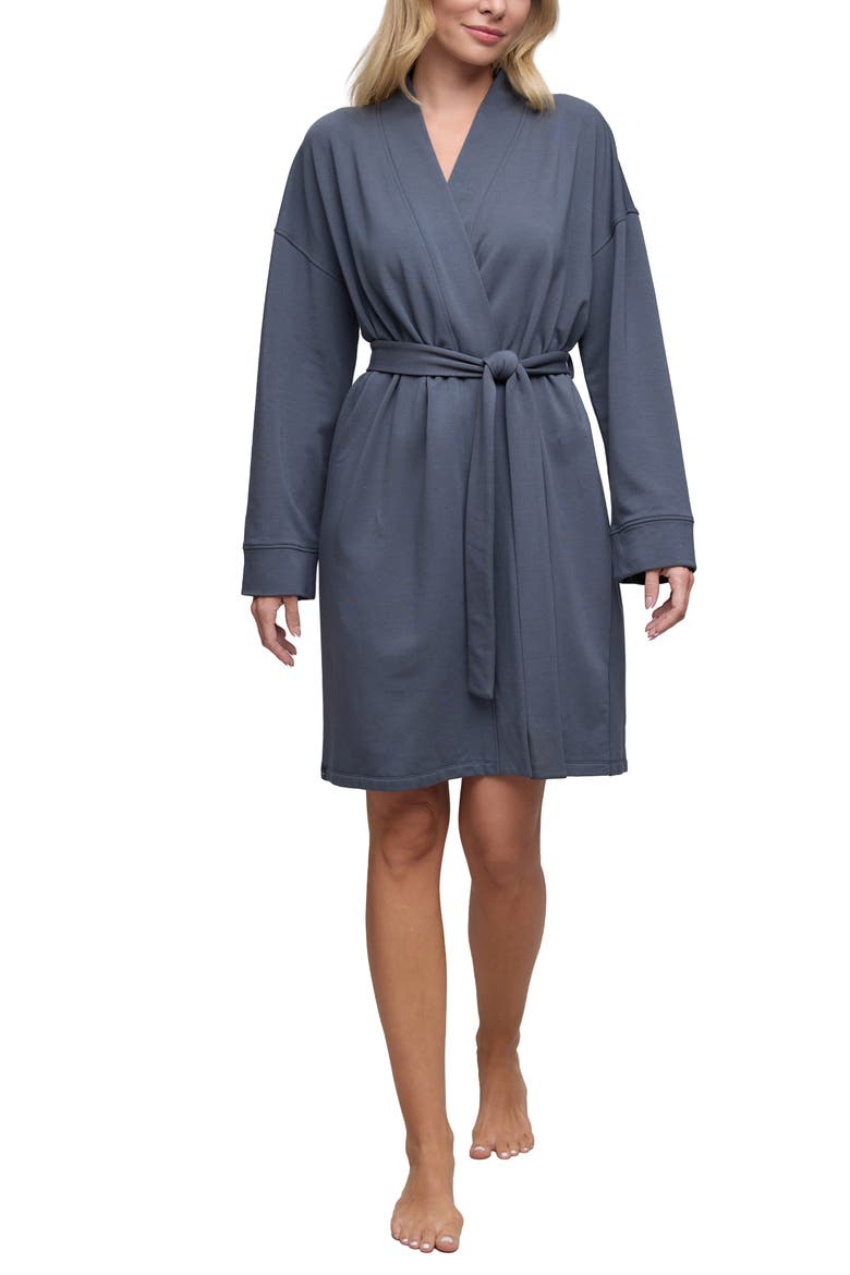 Brushed Luxe Lounge Robe, Main, color, SLATE BLUE