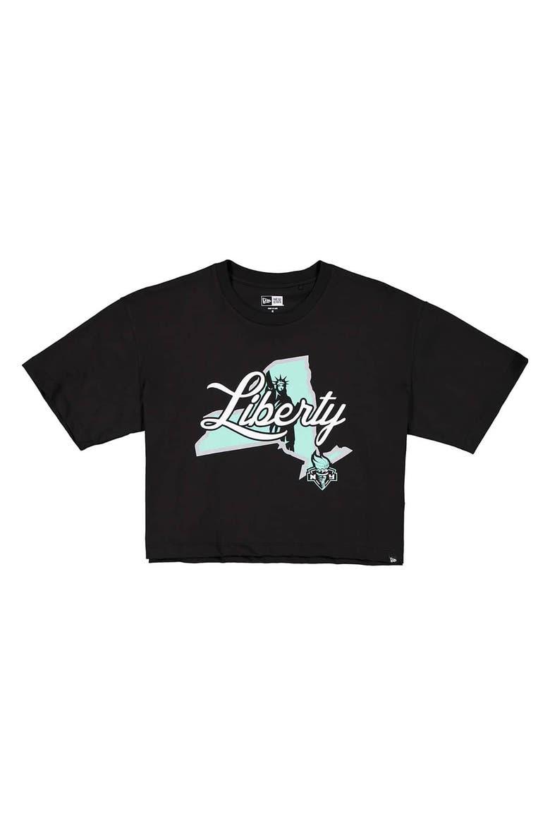 Women's New Era Black New York Liberty 2026 WNBA Draft Hometown Boxy T-Shirt, Main, color, Black
