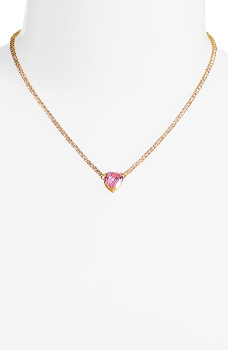 BONBONWHIMS Pink Heart Tennis Necklace, Alternate, color, 