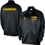 Nike Men's Nike Black Golden State Warriors Courtside Pique Club Full-Zip Track Jacket