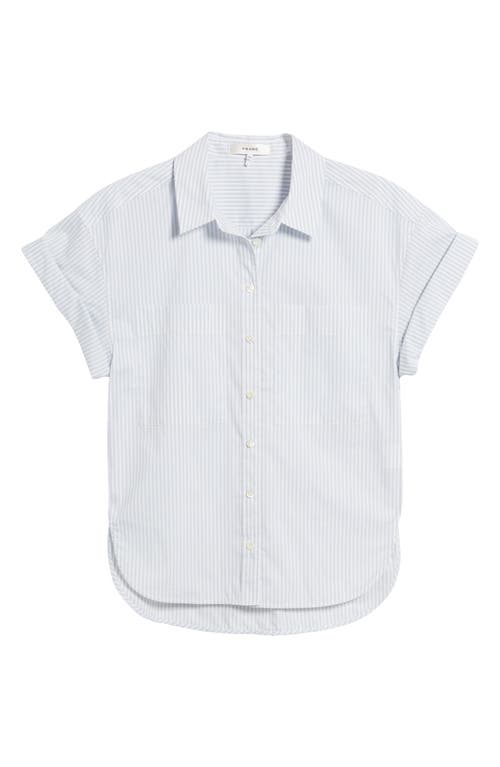 FRAME FRAME STRIPE SHORT SLEEVE BUTTON-UP SHIRT