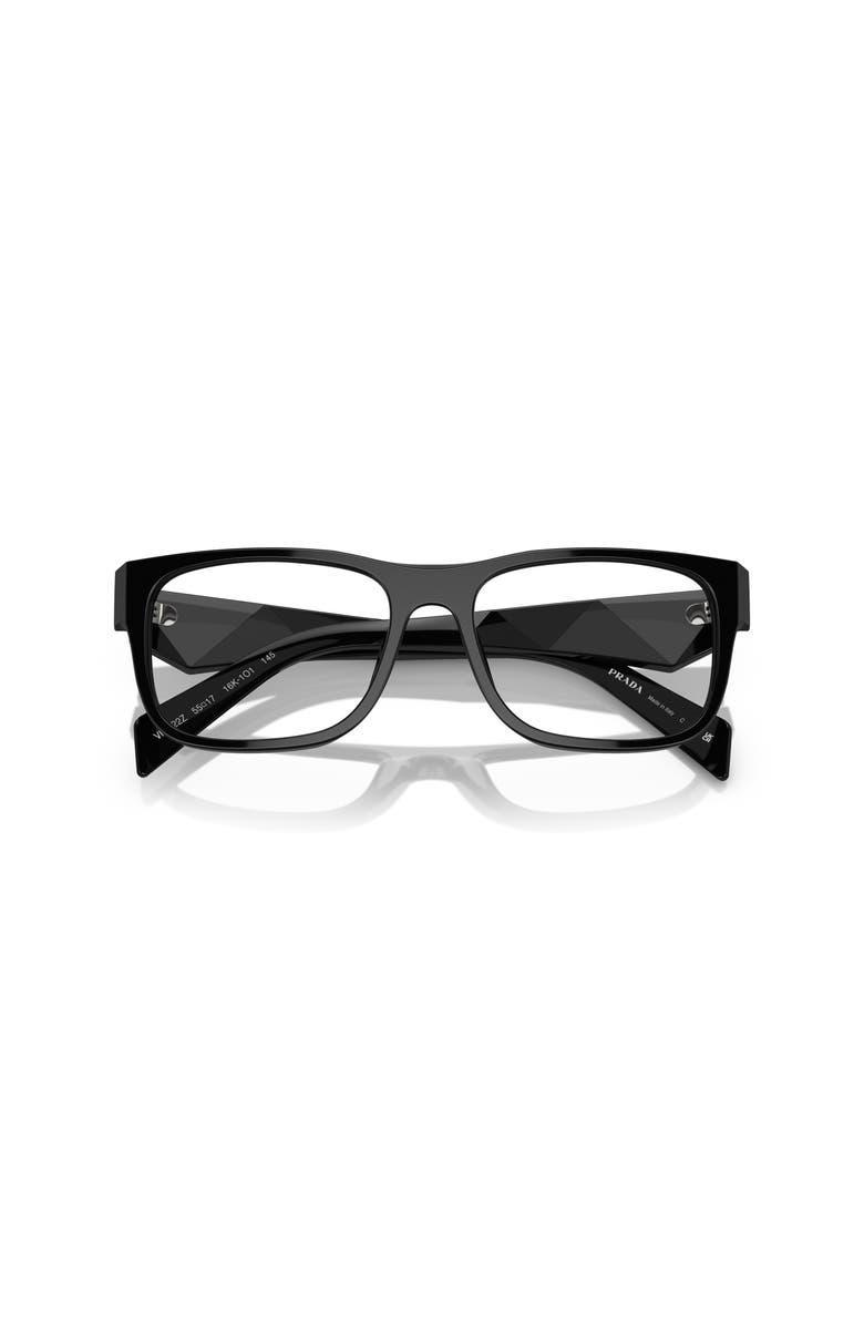 Prada 53mm Rectangle optical glasses, Alternate, color, Black