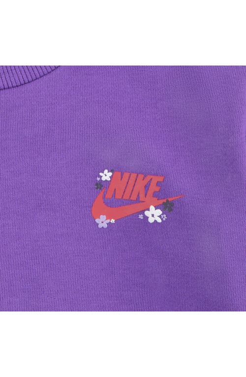 Nike Fresh Cut Sweatshirt & Leggings Set In Purple Black