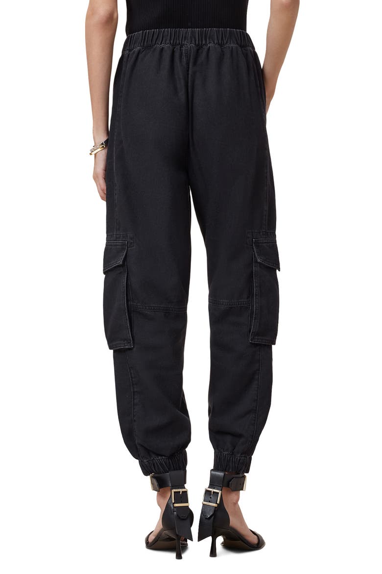 Freda Taper Cargo Jeans, Alternate, color, BLACK