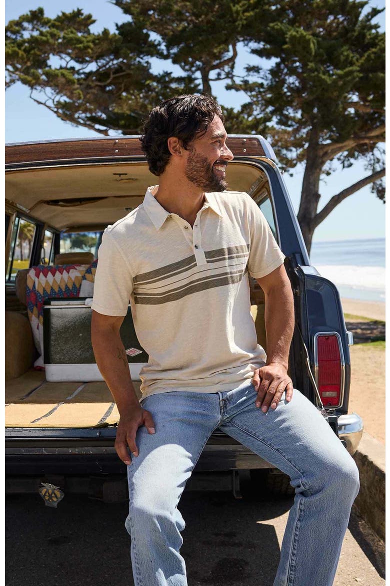 Men's Primo Short Sleeve Polo, Alternate, color, Pelican Chest Stripe