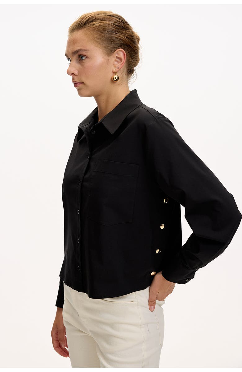 Exquise Theodora Long Sleeve Shirt, Alternate, color, Black