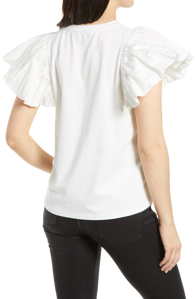 English Factory Balloon Sleeve Top, Alternate, color, White