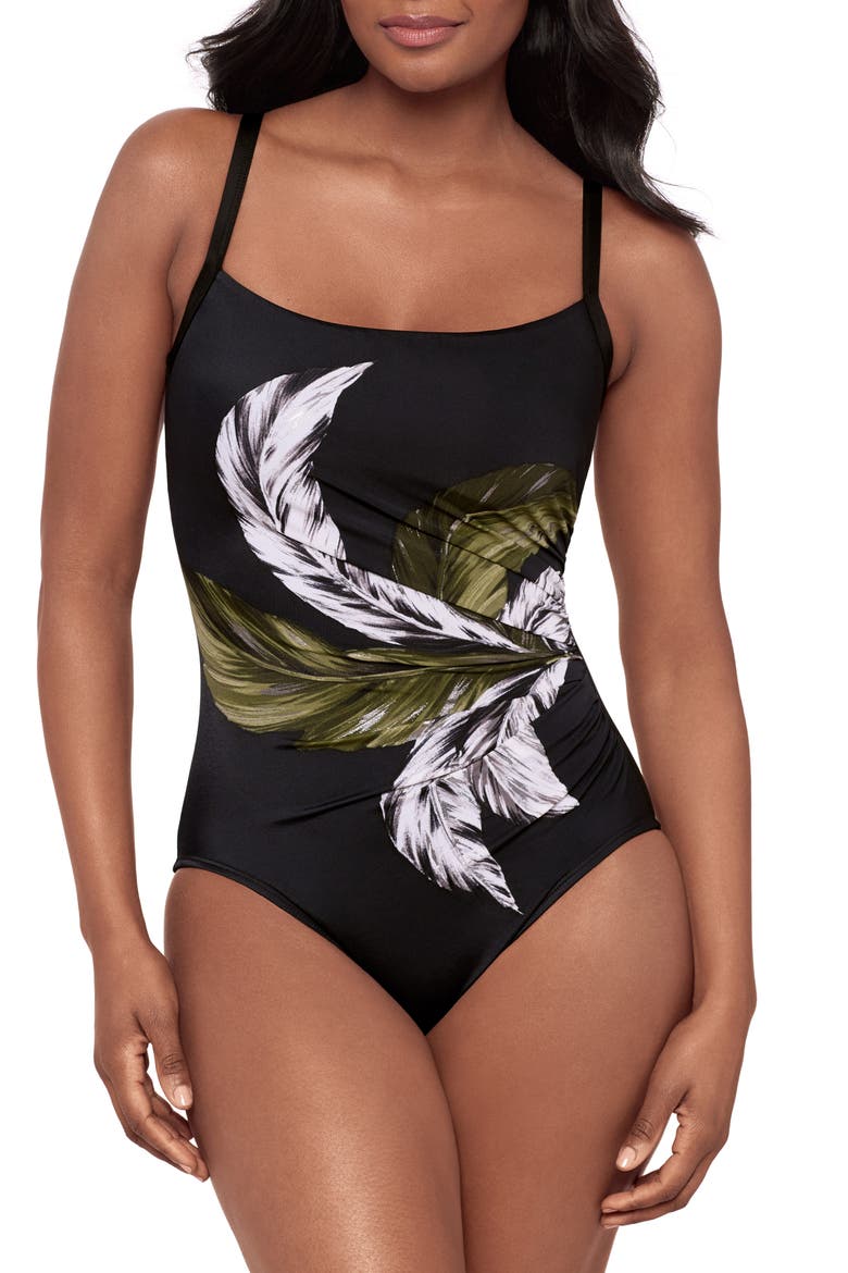 Boca Grande Starr One-Piece Swimsuit, Main, color, BLACK/ MULTI