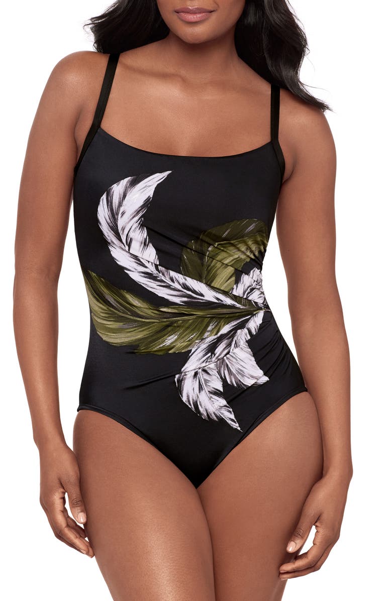 Miraclesuit<sup>®</sup> Boca Grande Starr One-Piece Swimsuit, Main, color, Black/ Multi
