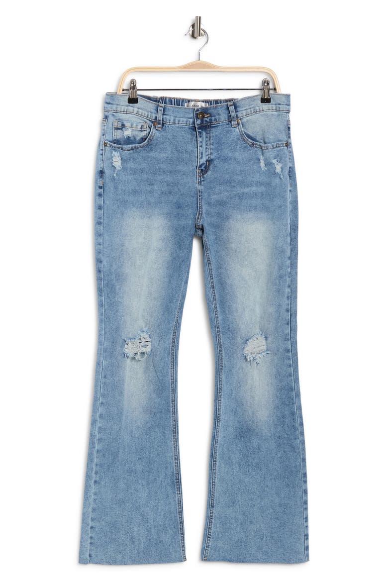 Distressed Bootcut Jeans, Alternate, color, LIGHT WASH