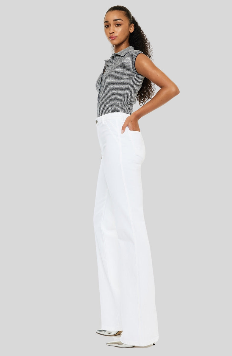 KanCan Celia Ultra High Rise Wide Flare Jeans, Alternate, color, White
