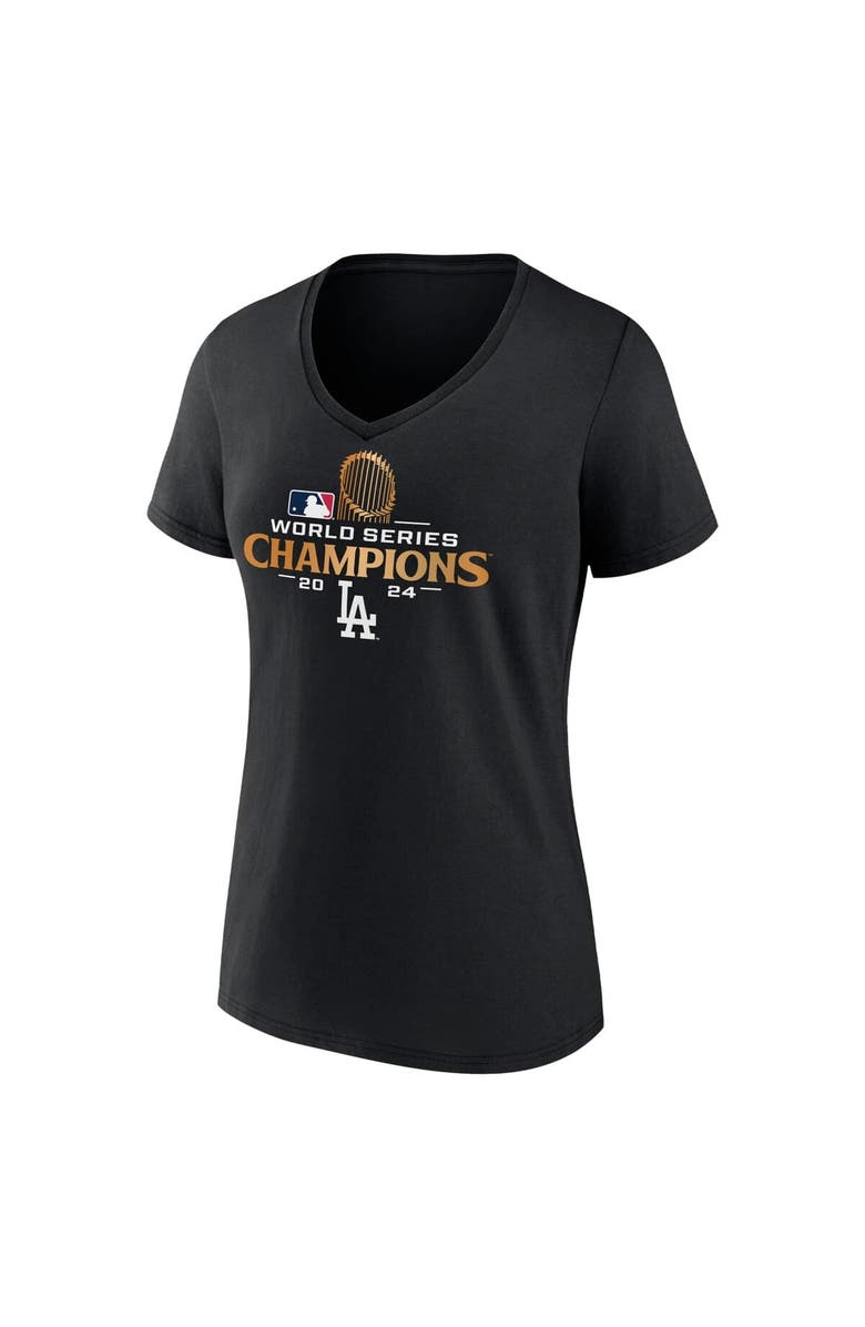 FANATICS Women's Fanatics Shohei Ohtani Black Los Angeles Dodgers 2024 World Series Champions Name & Number V-Neck T-Shirt, Alternate, color, 