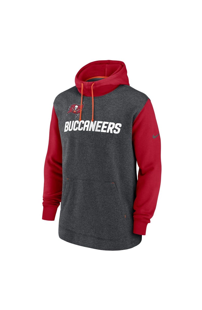 Nike Men's Nike Heathered Charcoal/Red Tampa Bay Buccaneers Surrey Legacy Pullover Hoodie, Alternate, color, Heather Charcoal