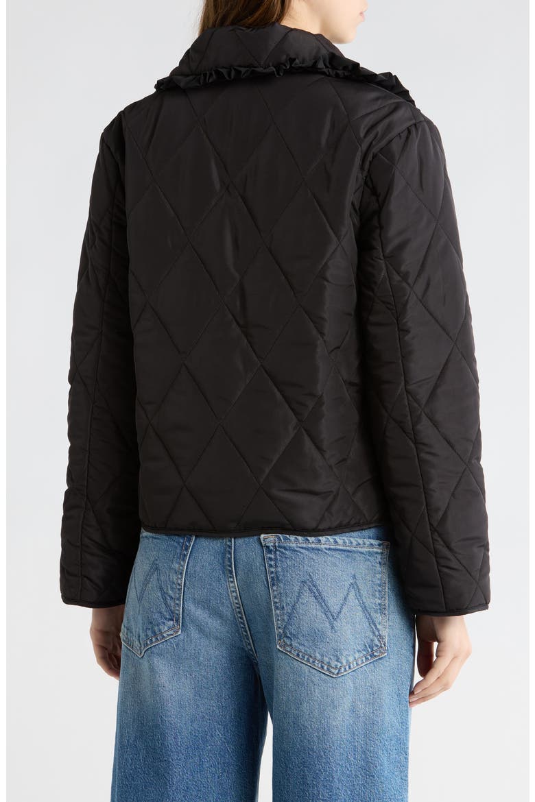 Quilted Tie Front Jacket, Alternate, color, BLACK