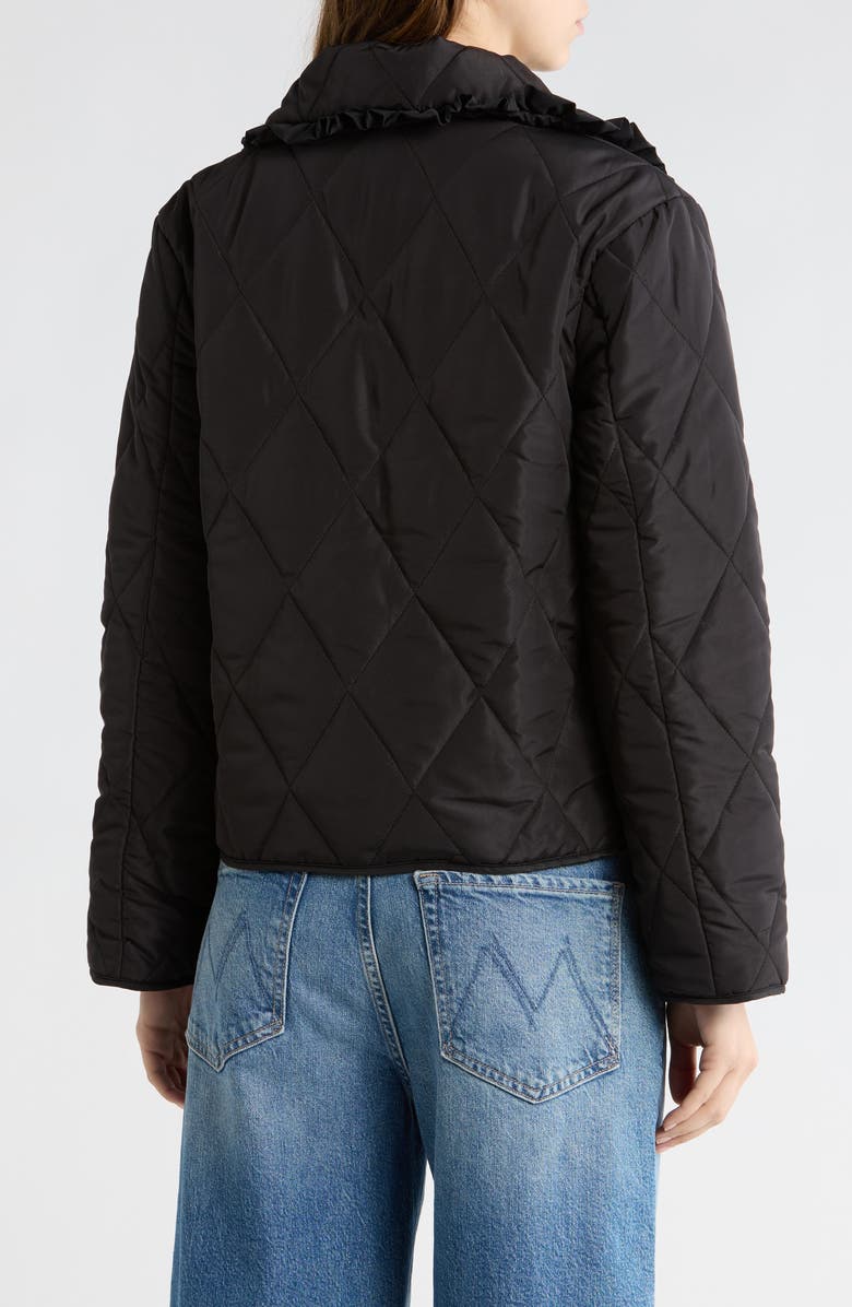 Vigoss Quilted Tie Front Jacket, Alternate, color, Black