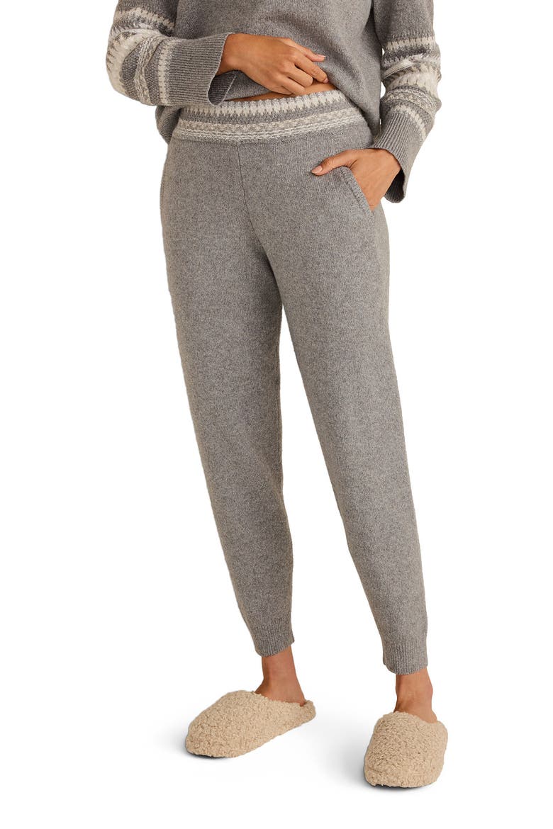 Organic Cotton Blend Nostalgic Fair Isle Joggers, Main, color, Fog Heather