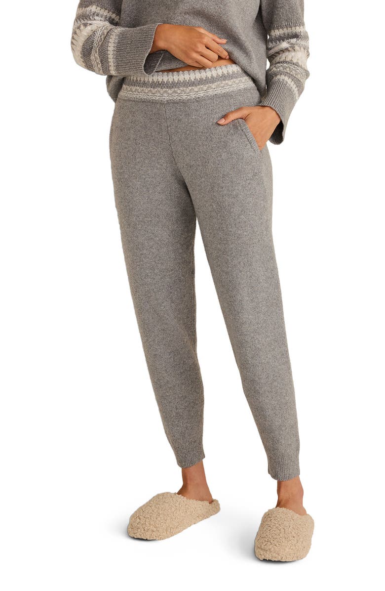 Haven Well Within Organic Cotton Blend Nostalgic Fair Isle Joggers, Main, color, Fog Heather