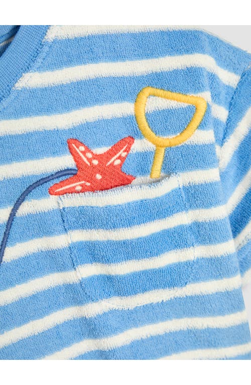Jojo Maman Bébé Jojo Maman Bebe Crab Appliqué Stripe Terry Cloth T-shirt & Drawstring Shorts Set