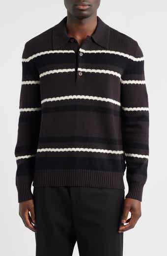 NN07 Alfie 60019 Stripe Long Sleeve Organic Cotton Polo Sweater