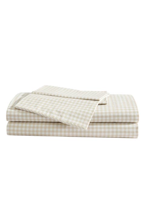 Little Gingham 200 Thread Count Cotton Percale Twin Sheet Set