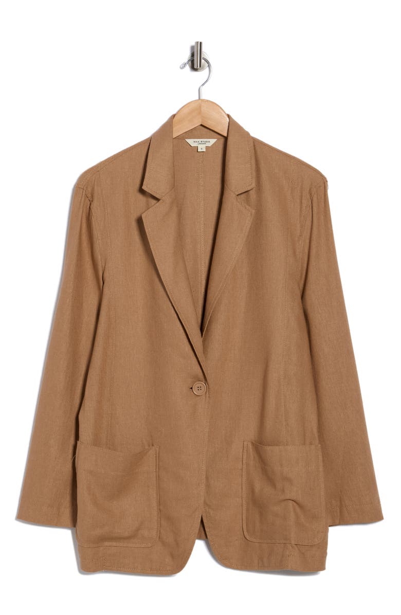 MAX STUDIO One Button Blazer, Main, color, Mocha
