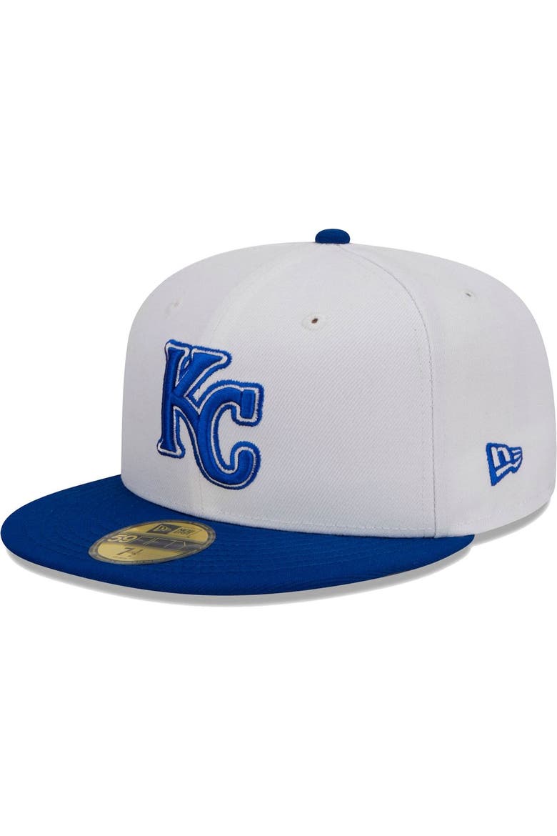 Men's New Era White Kansas City Royals Optic 59FIFTY Fitted Hat, Main, color, White