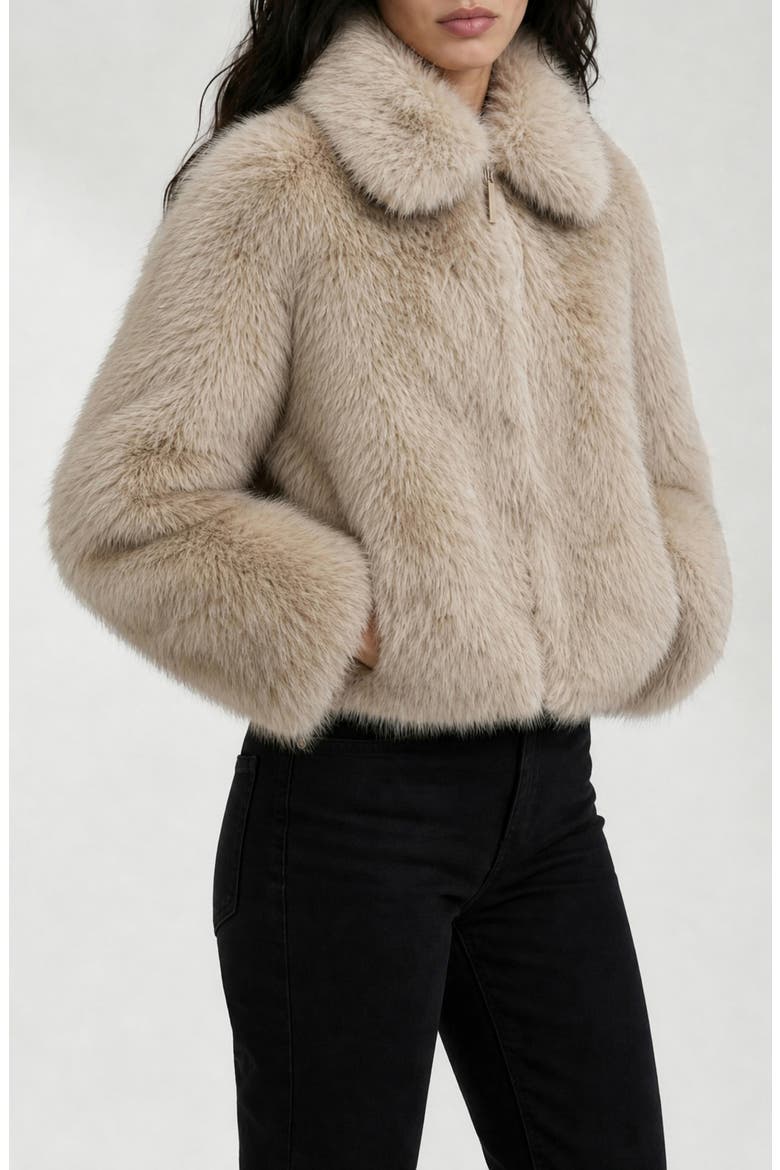 Juliet Faux Fur Jacket, Alternate, color, BEIGE