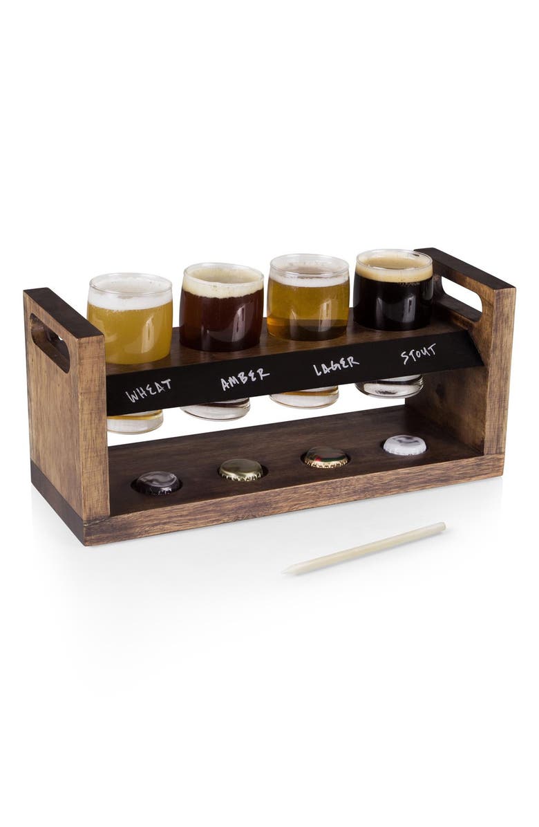 Picnic Time Craft Beer Flight Beverage Sampler, Alternate, color, Brown