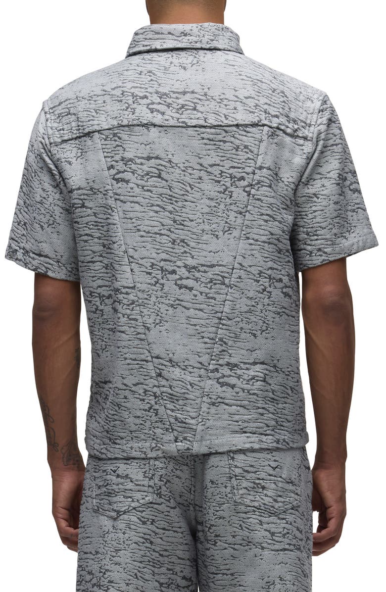 Hudson Jeans Crop Short Sleeve Snap Front Shirt, Alternate, color, 