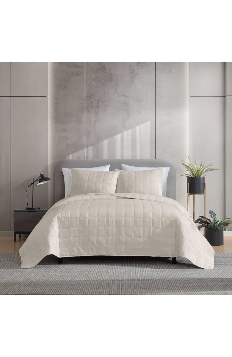 Kenneth Cole Reaction Stonewashed Solid Quilt & Sham Set, Alternate, color, Light Beige