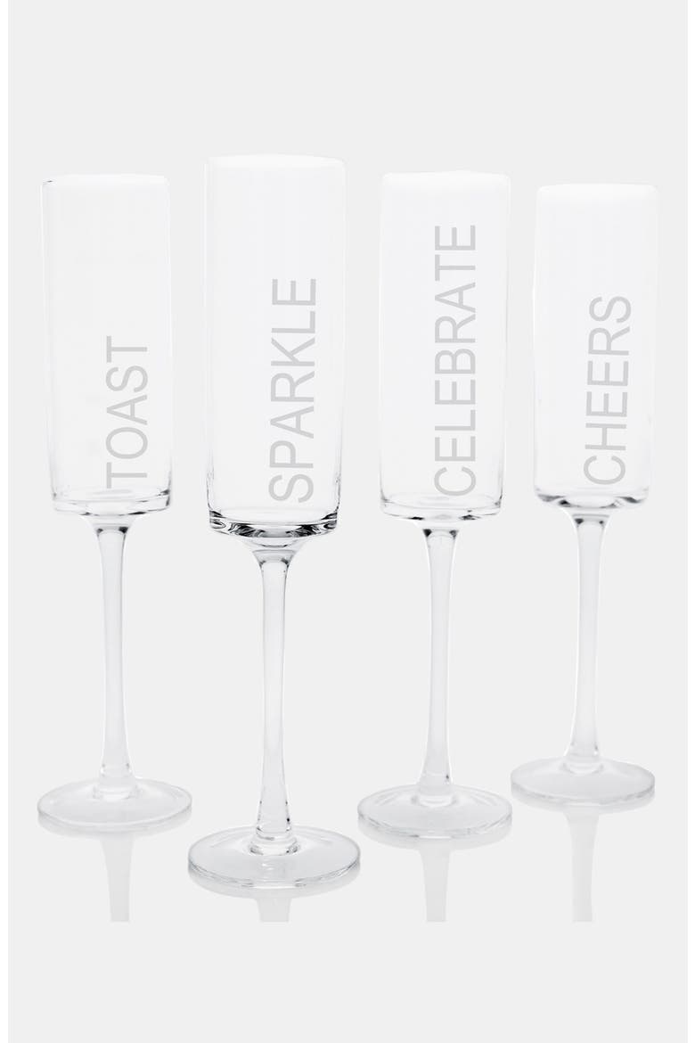 'Celebrate!' Contemporary Champagne Flutes, Alternate, color, NO COLOR