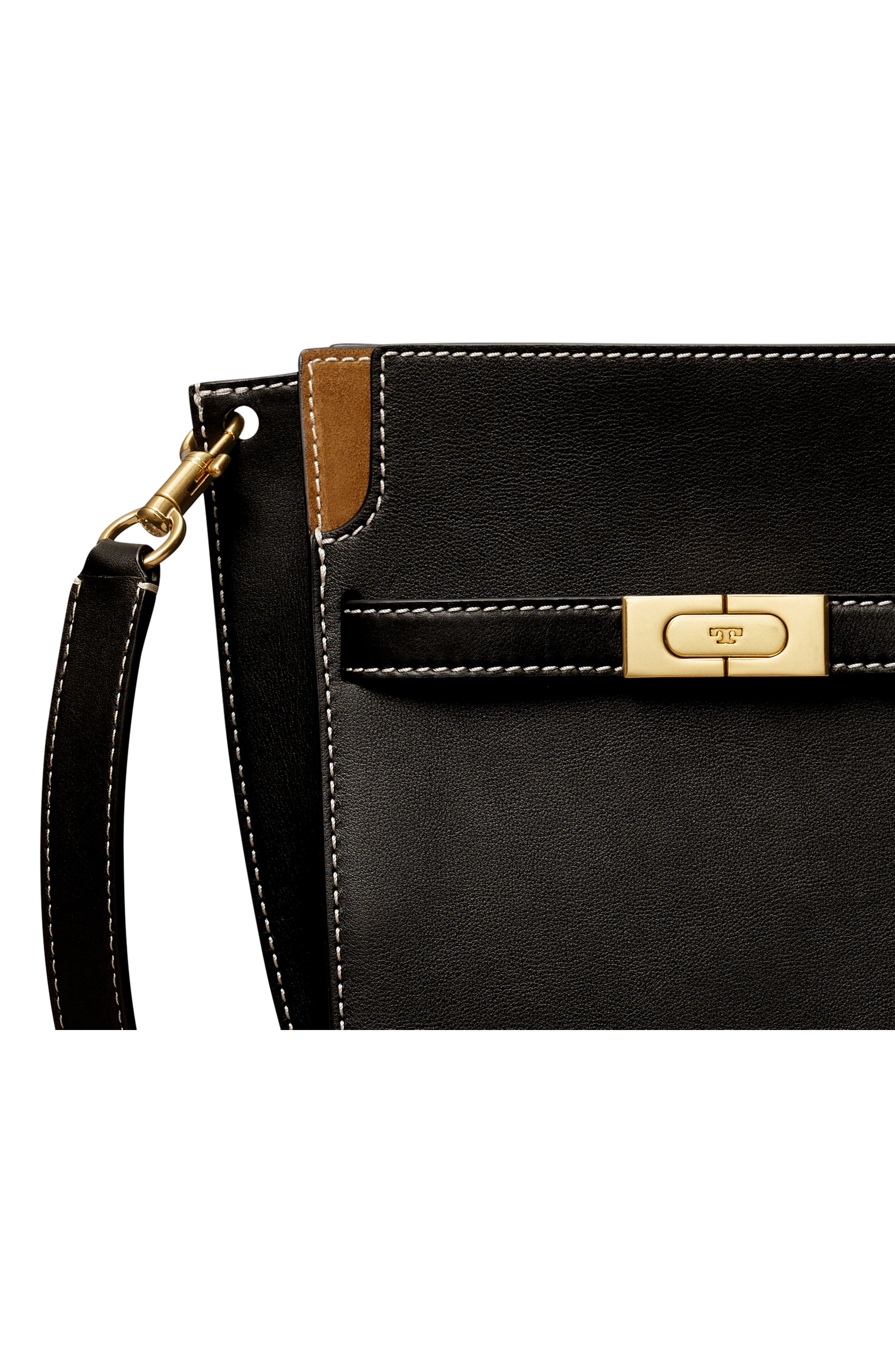 Tory Burch Lee Radziwill Leather Double Bucket Bag, Alternate, color, 