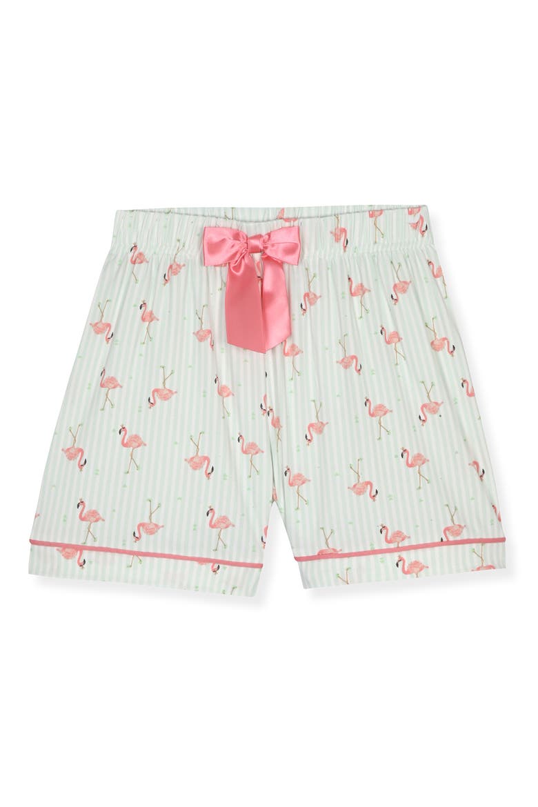 Two-Piece Coat Short Pajamas & Headband Set, Alternate, color, AQUA