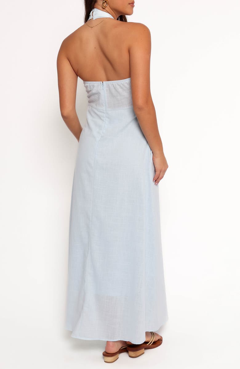 Petal & Pup Betsy Halter Neck Cotton Maxi Dress, Alternate, color, Pale Blue