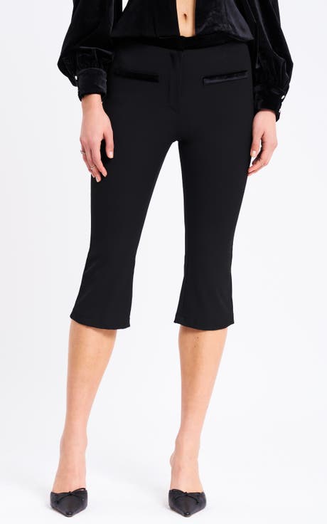 Kristy Velvet Decorating Flare Cropped Pants